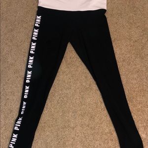 PINK Foldover Yoga Leggings